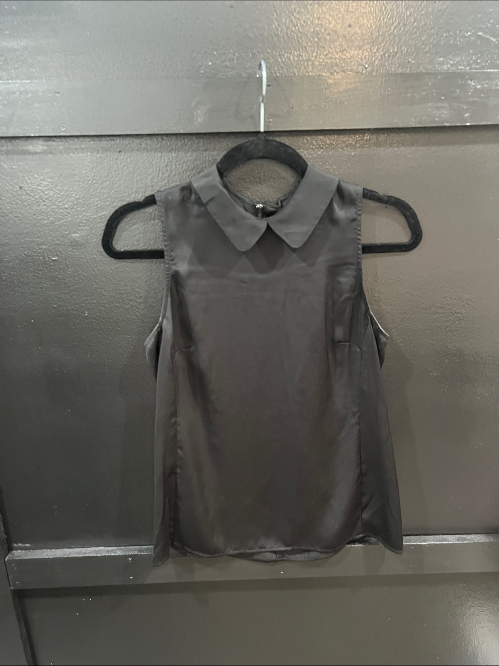 Halogen Black Sleeveless Peter Pan Collar Blouse | Size XS